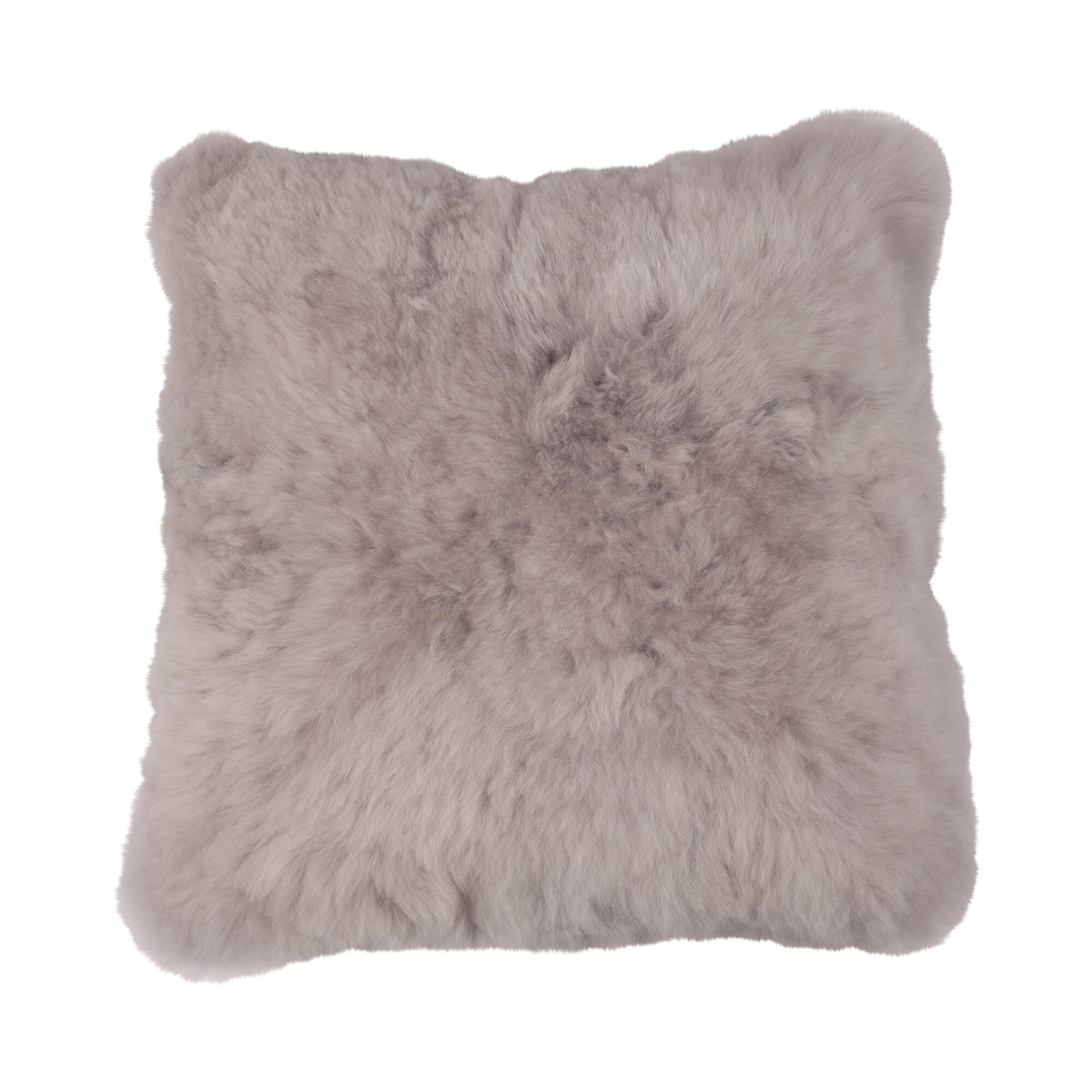 Alpaca Cushion | Doublesided | Short Wool Light Grey / 16x16 in