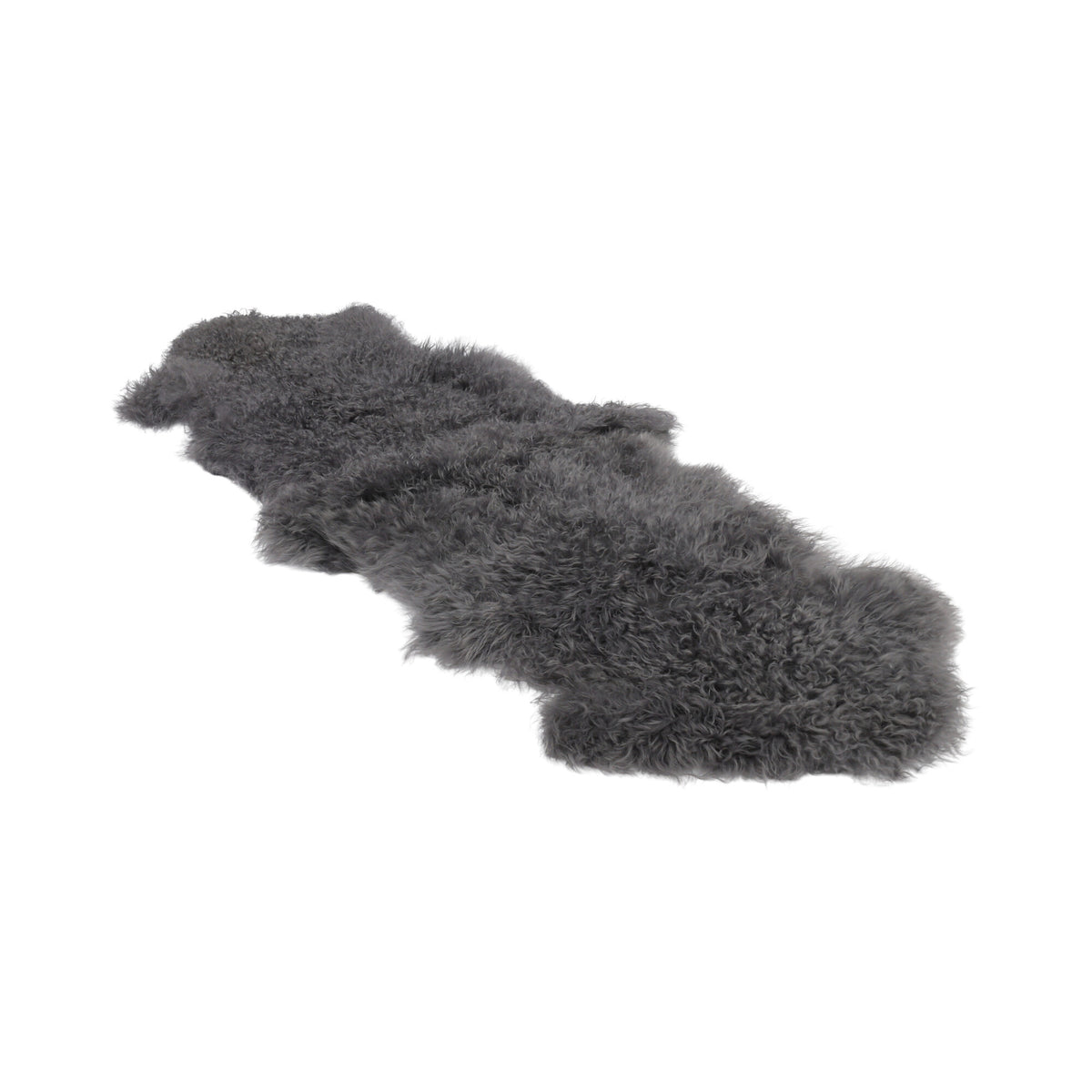 Mongolian Sheepskin 20x59 in ( 2 skins together) Steel