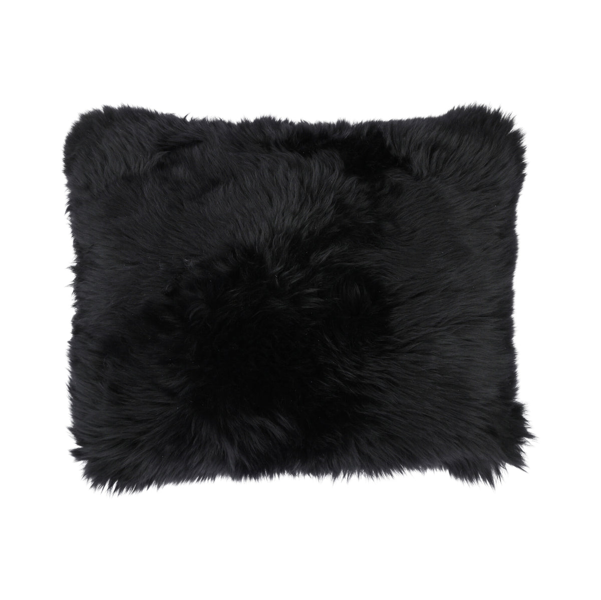 Sheepskin Cushion | Long Wool | New Zealand | Rectangular Black