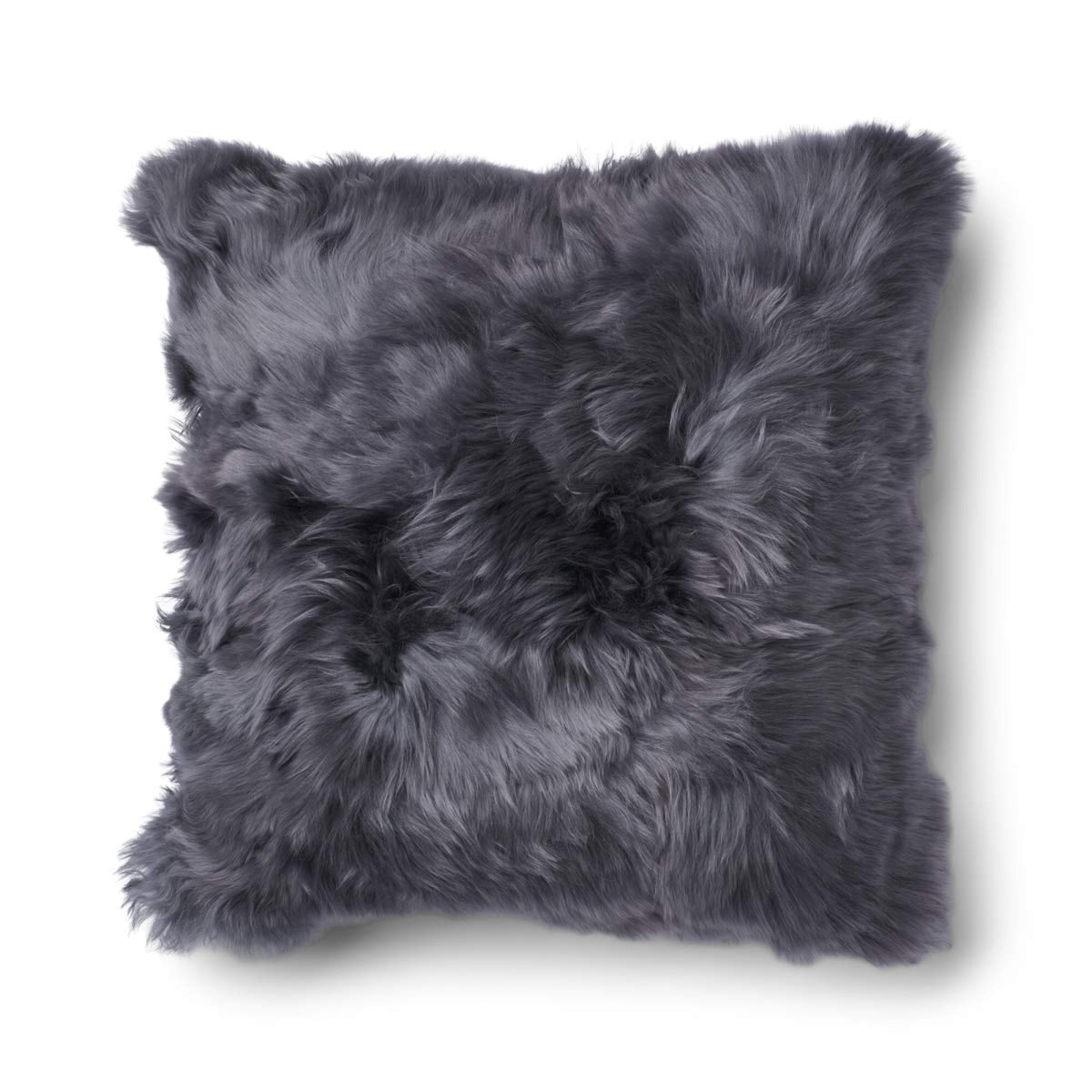Alpaca Cushion | Long Wool Steel / 16x16 in