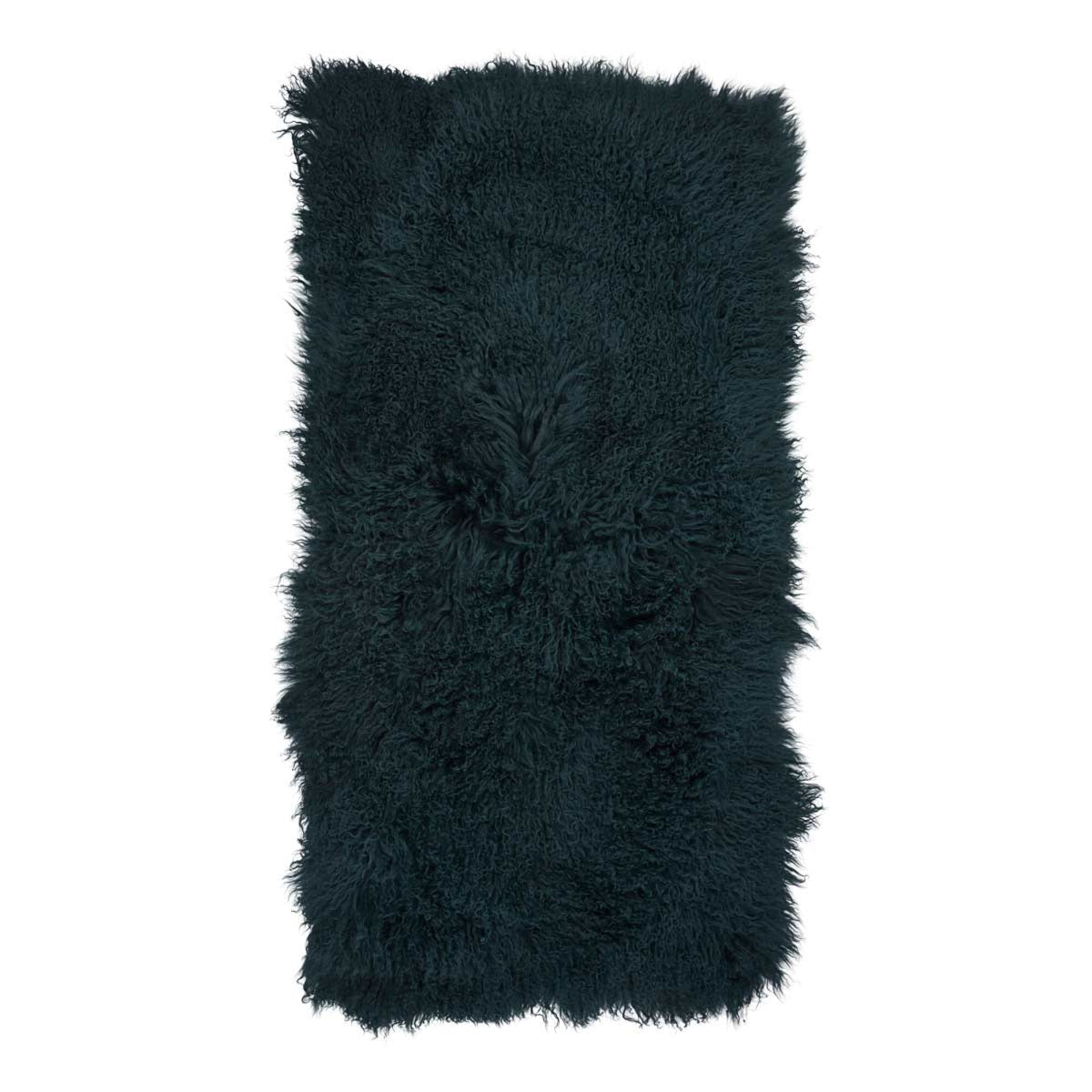 Plaid of Curly Sheepskin | 24x47 in Caspian