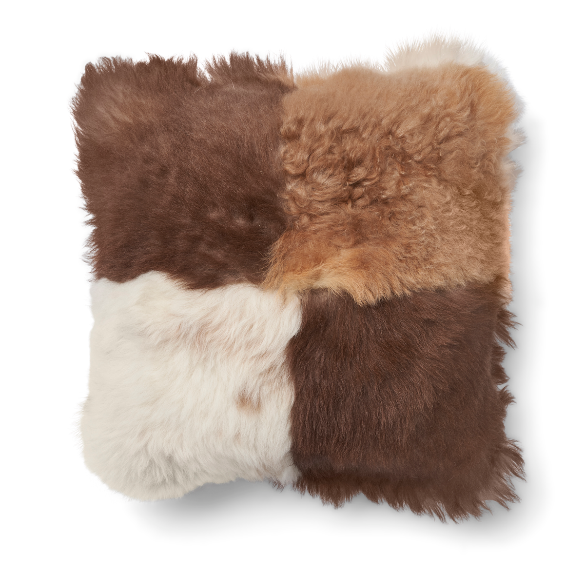 Toscana Lamb Cushion | Doublesided Brown/Beige Mix / 16x16 in