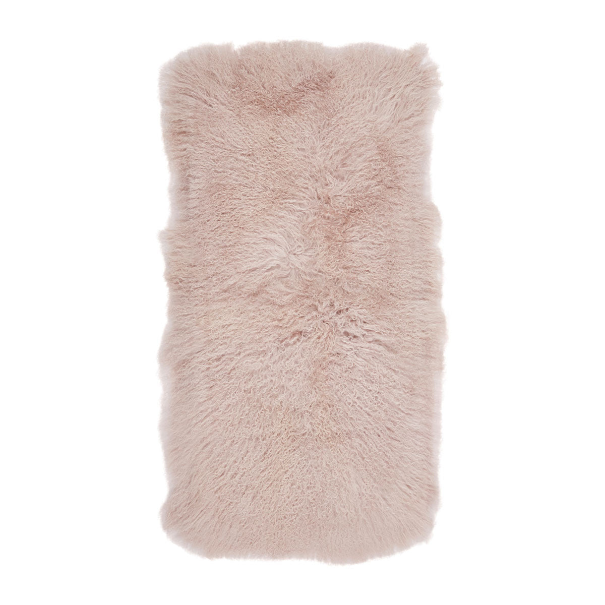 Plaid of Curly Sheepskin | 24x47 in Dove