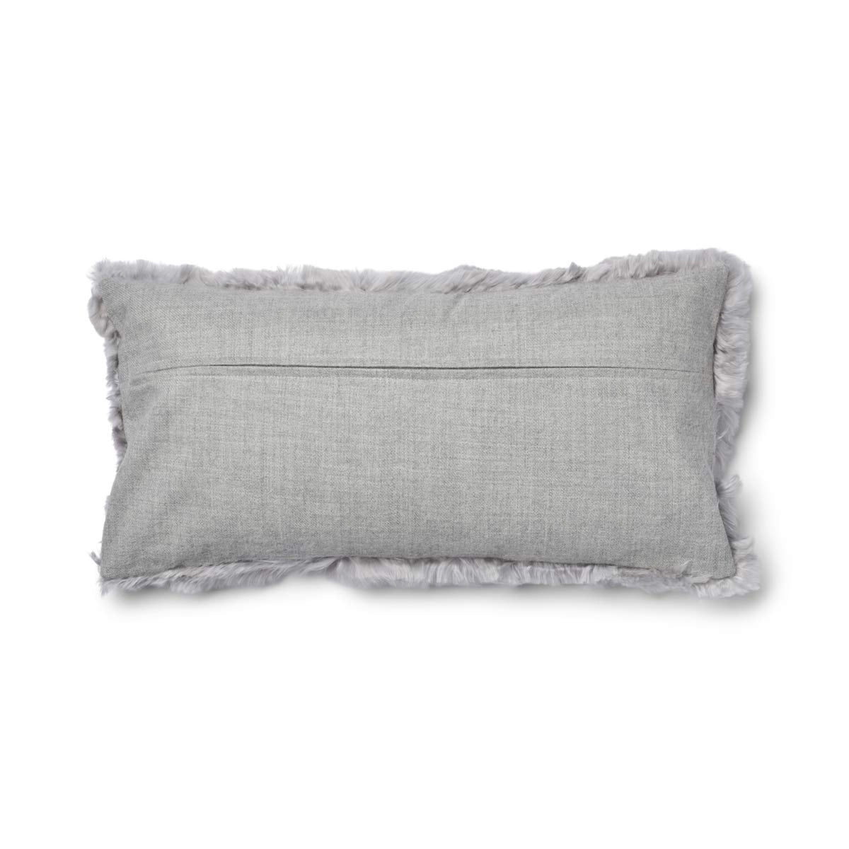 Alpaca Cushion | Long Wool Ash Grey / 12x24 in