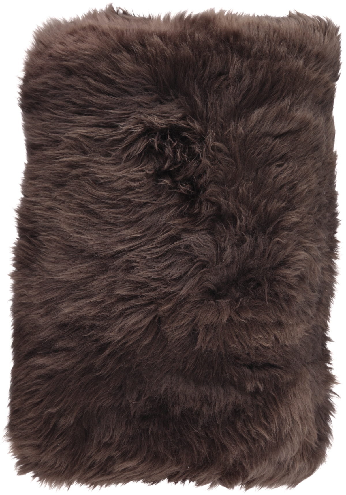 Long-Wool Sheepskin Cushion | 16x24 in Chocolate