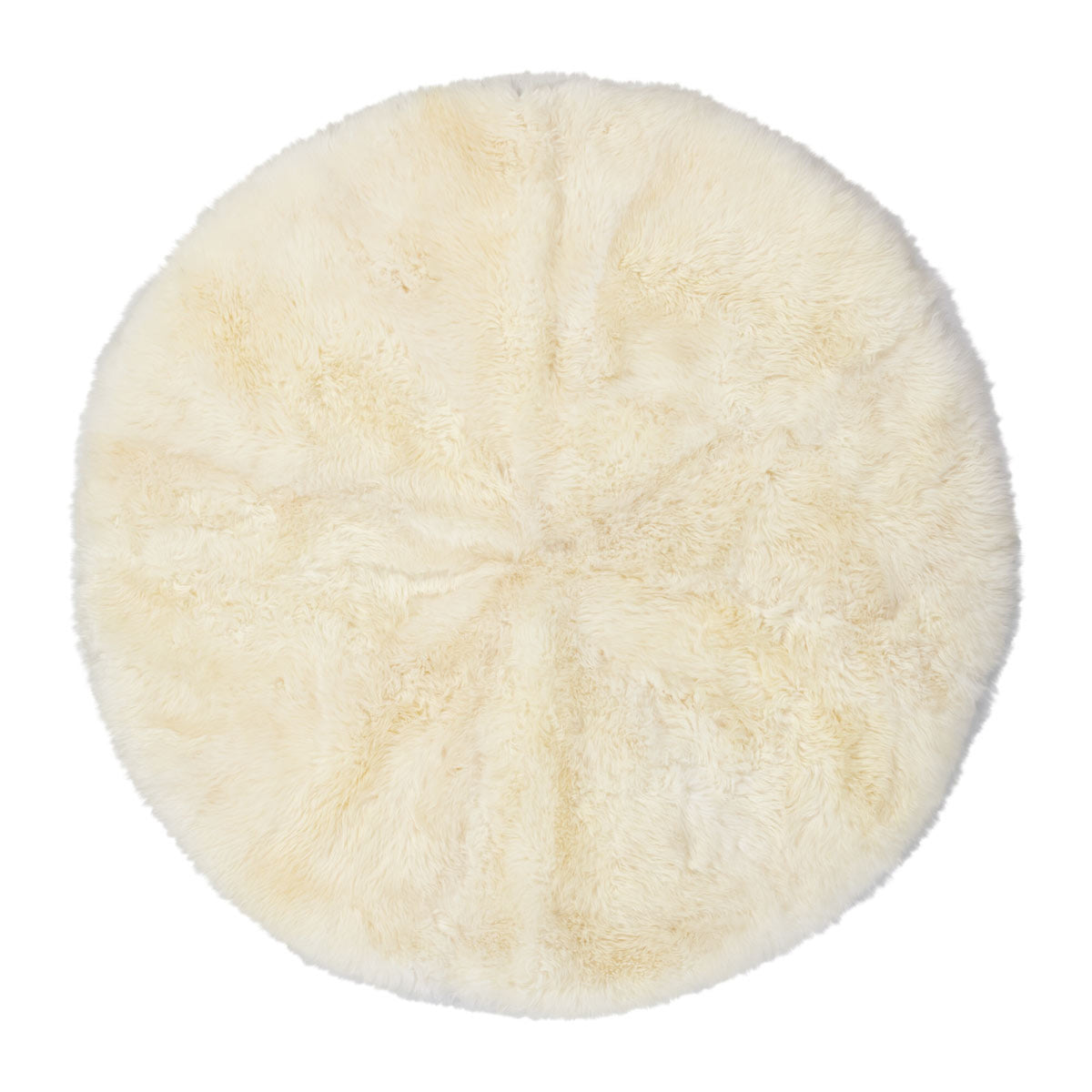Long Wool Sheepskin Design Rug | D71 in | D98,5 in Ivory / D71 in