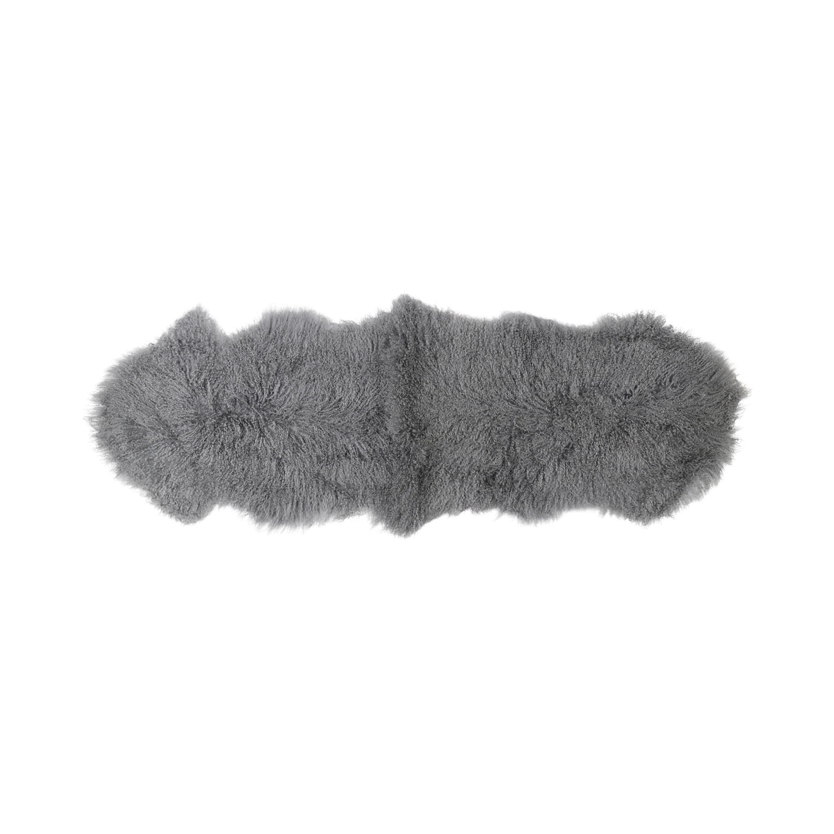Double Mongolian Sheepskin | 59 x 22 in Steel