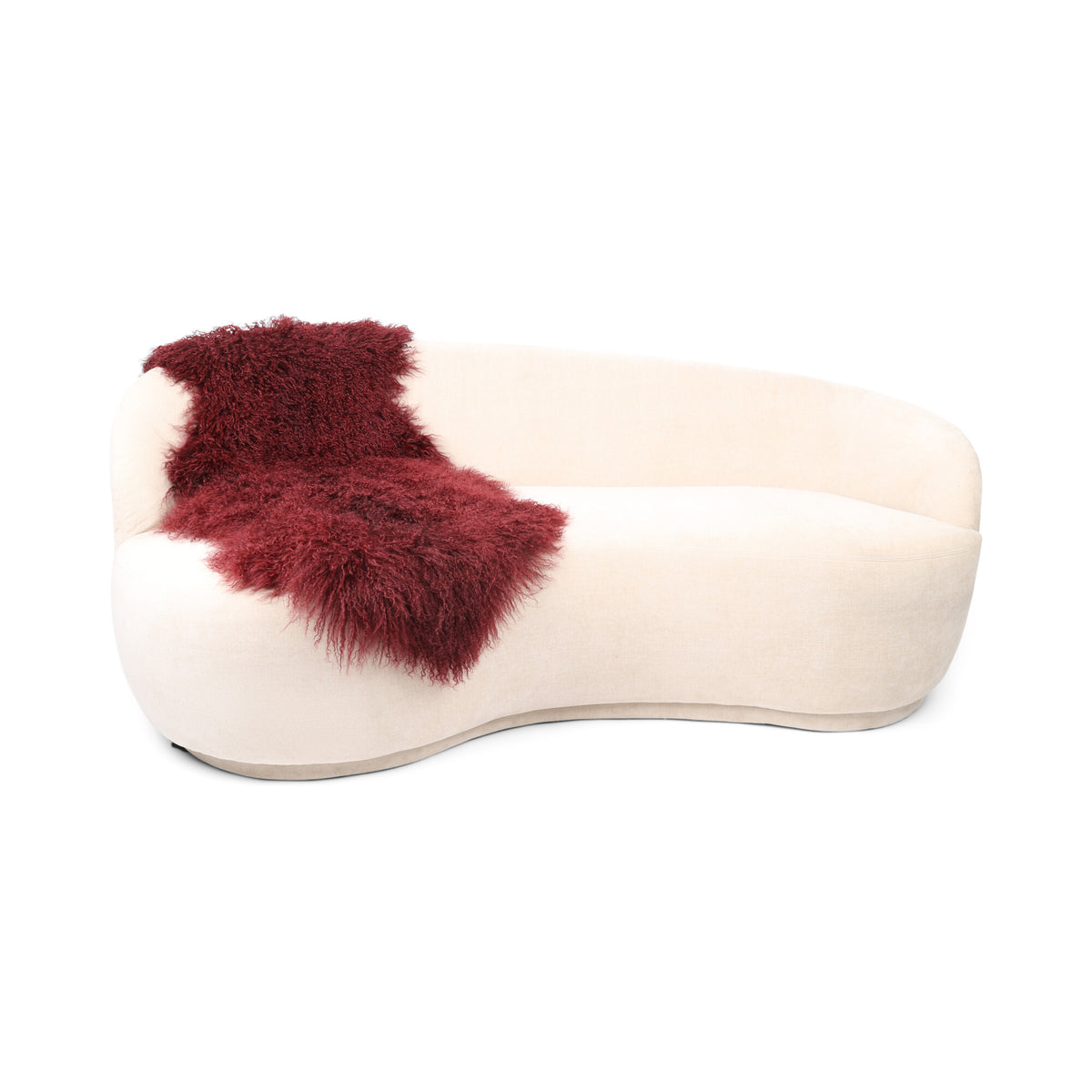Double Mongolian Sheepskin | 59 x 22 in Burgundy