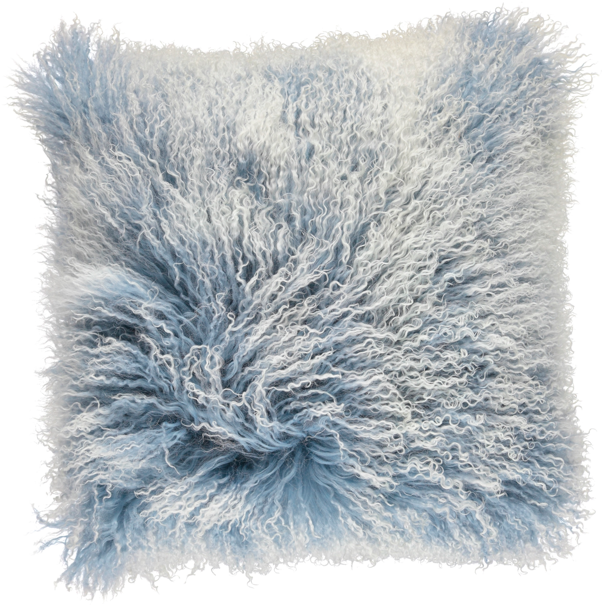 Curly Cushion  Faded Denim/Snow Top / 16x16 in
