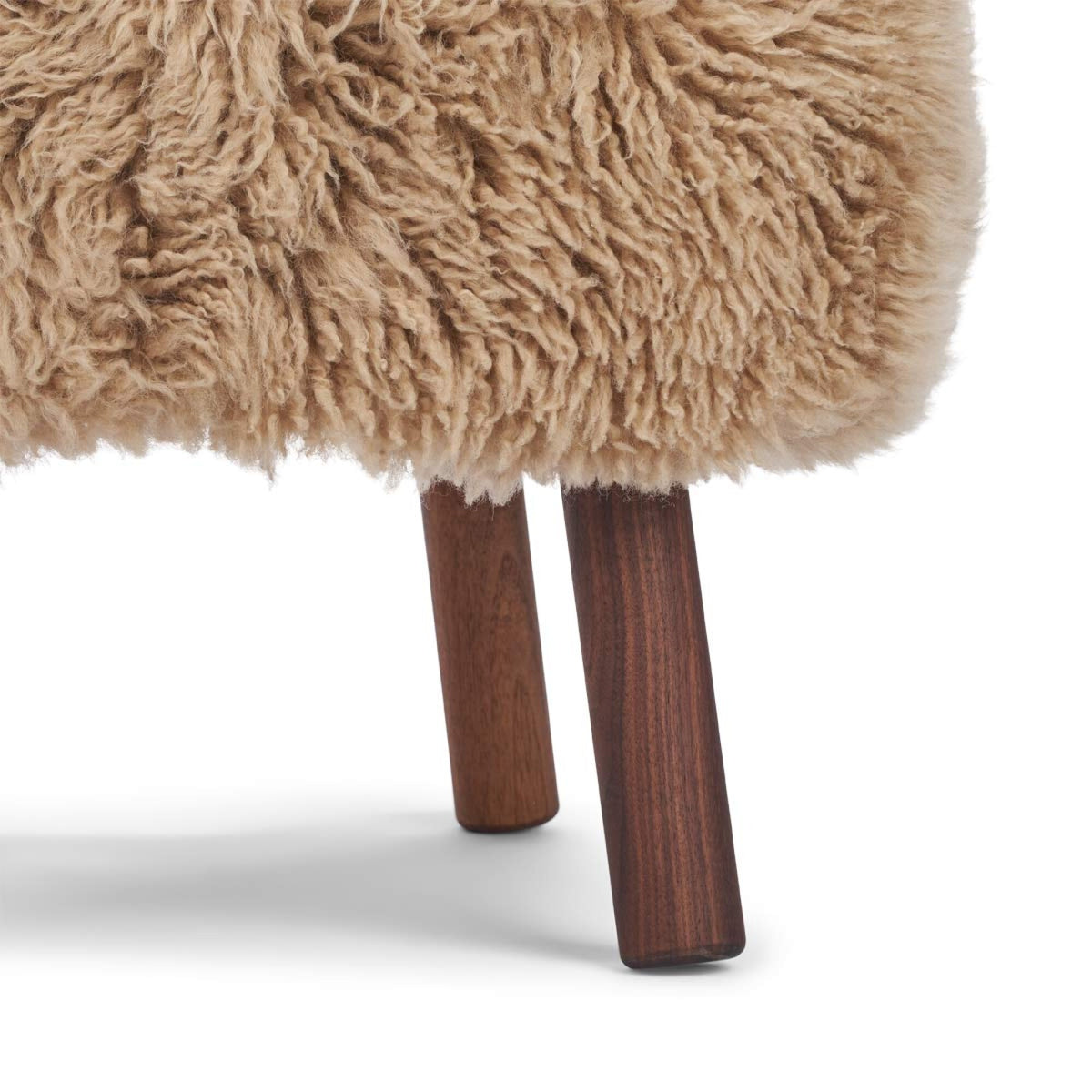 Emily Lounge Chair | Long Wool Honey / Walnut Legs