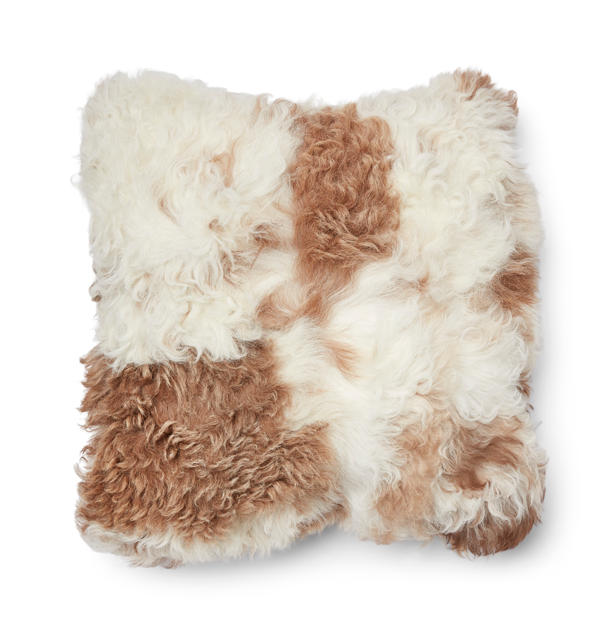 Tigrado Lamb Cushion | Doublesided  Brown/Beige Mix / 24x24 in