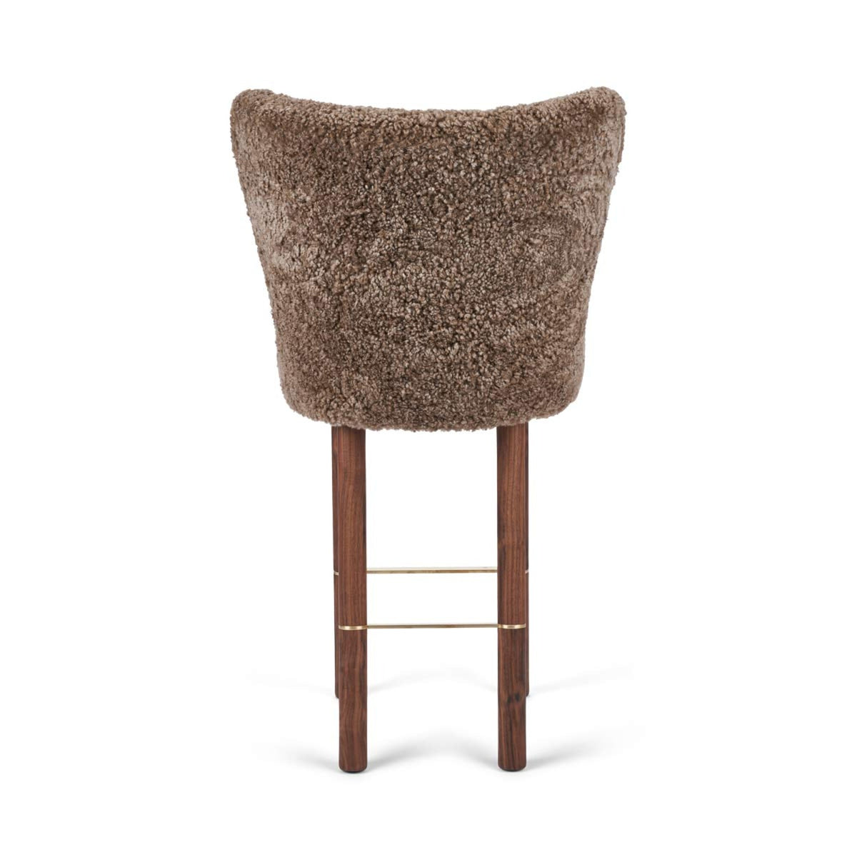 Emilia Bar Stool Taupe / Walnut Legs w. Brass Frame