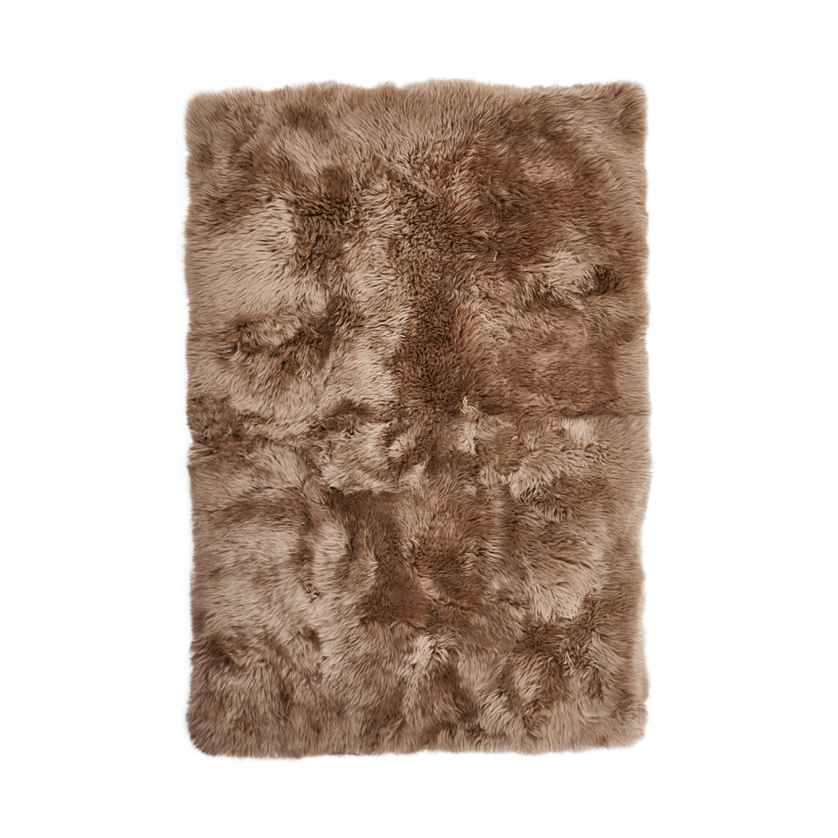 Long Wool Sheepskin Design Rug Taupe / 138x98 in