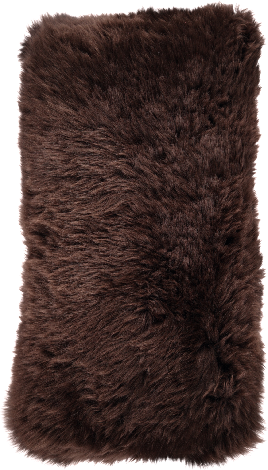 Long-Wool Sheepskin Cushion | Doublesided | New Zealand | 10x20 in Chocolate