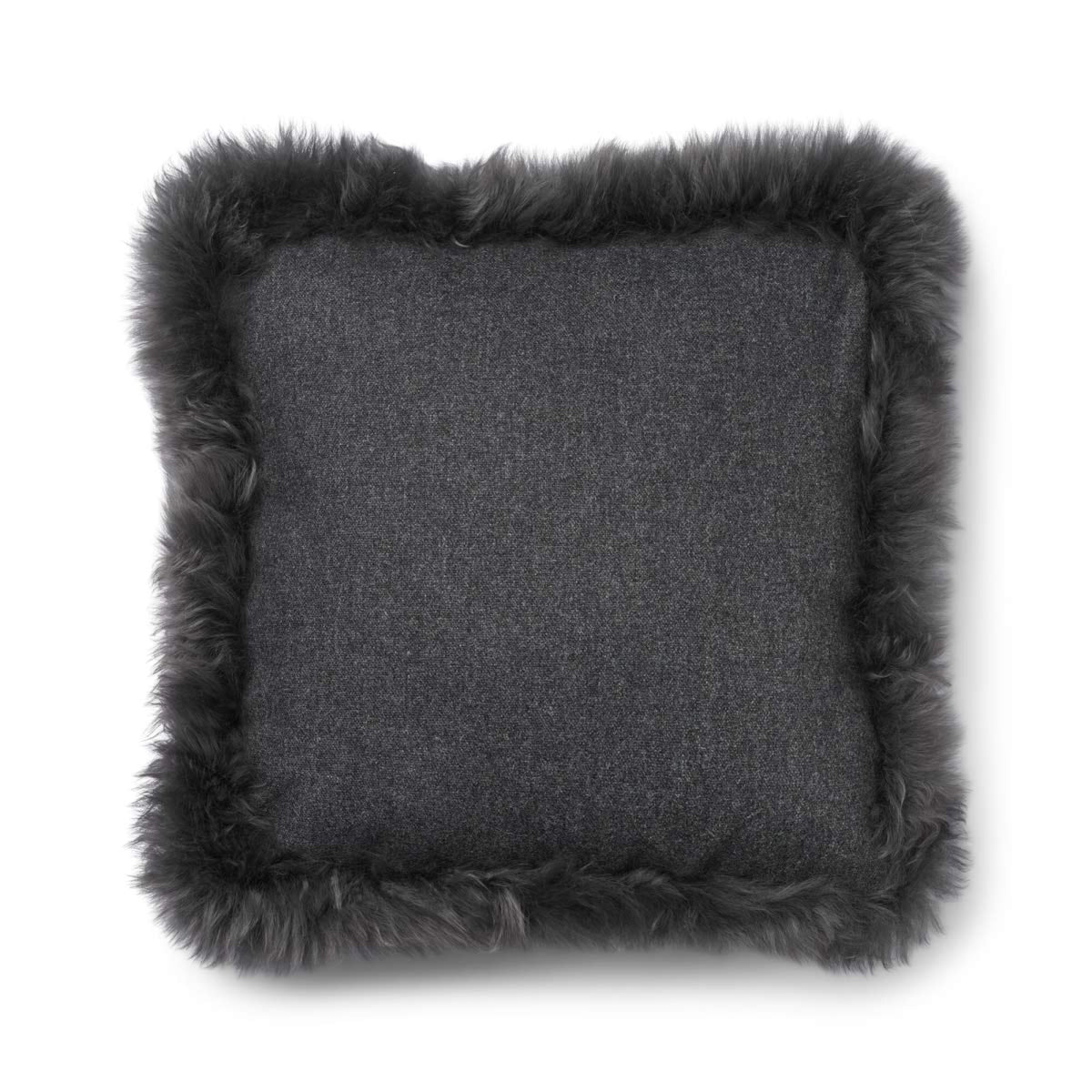 Wool Cushion | LW trim | 20x20 in | 13x20 in Rock/Steel / 20x20 in