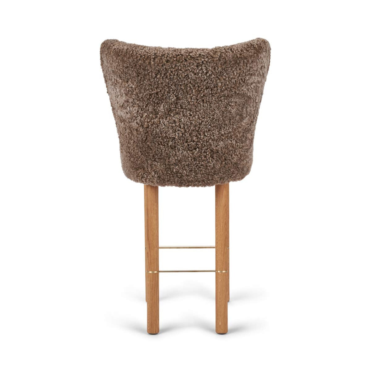 Emilia Bar Stool Taupe / Oak Legs w. Brass Frame
