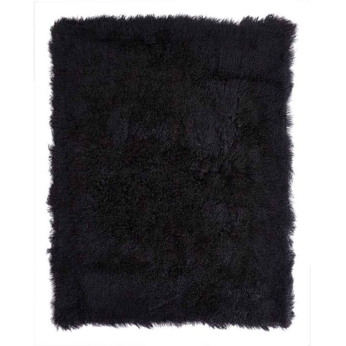 Throw of Curly Sheepskin | 55x71 in Black