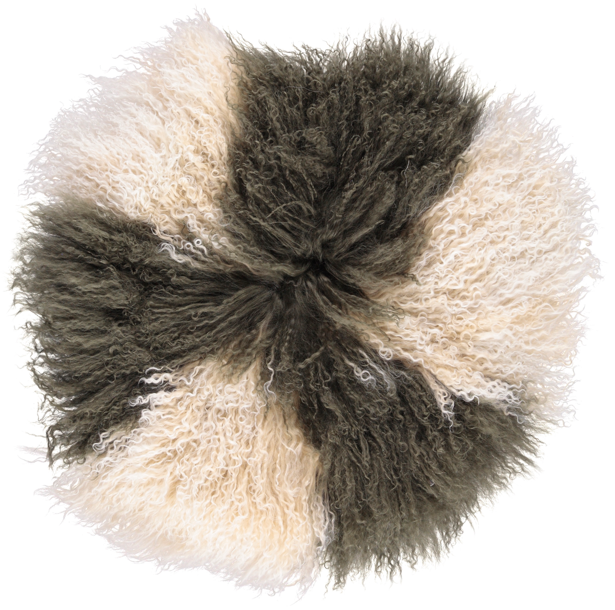 Curly Cake Cushion | D15 in | 18 in | 24 in Arctic Sunrise/Hedge Green / D15 in