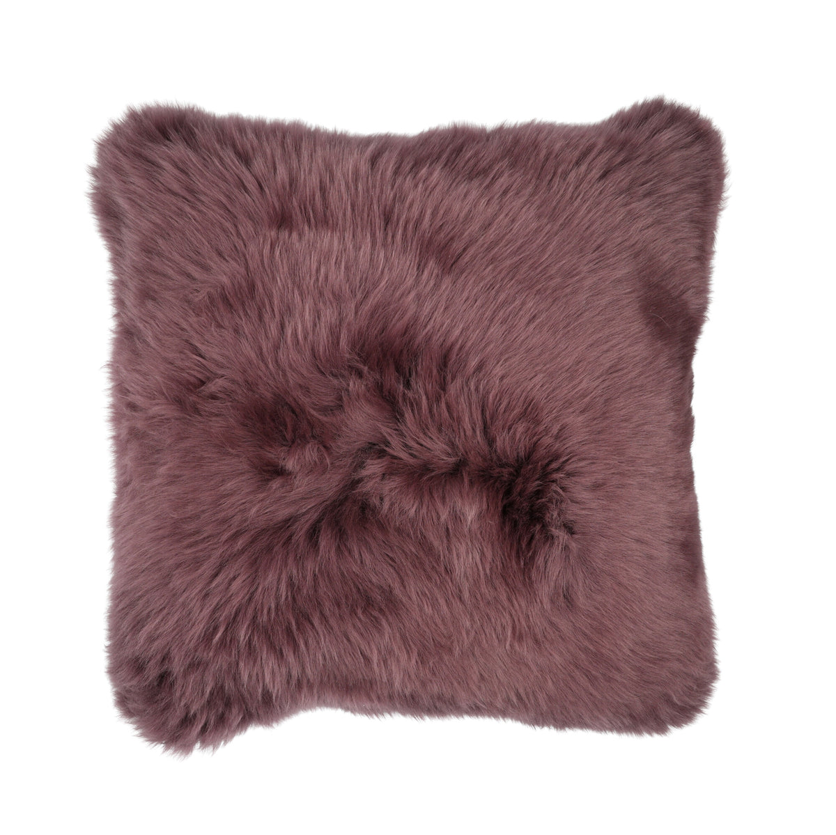 Sheepskin Cushion | Long Wool | New Zealand | Square Aubergine