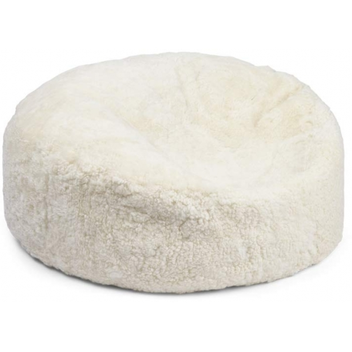 Round Sheepskin Bean Bag | Short Wool Ivory