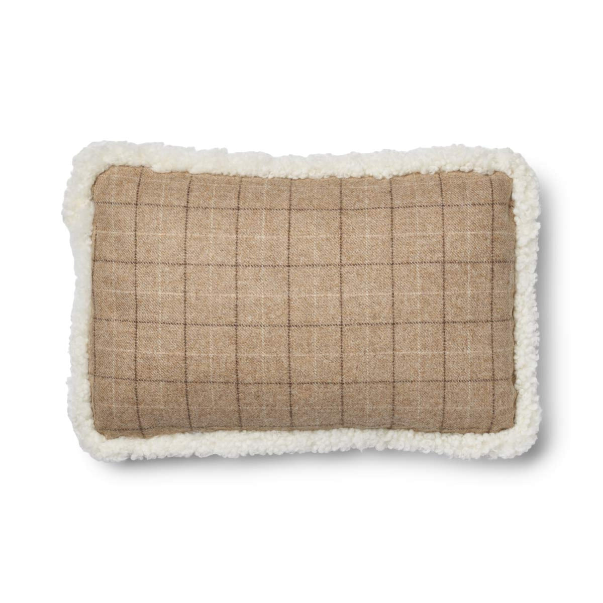Wool Cushion | Doublesided | SW trim | 20x20 in | 13x20 in Oatmeal-Beige/Ivory / 13x20 in