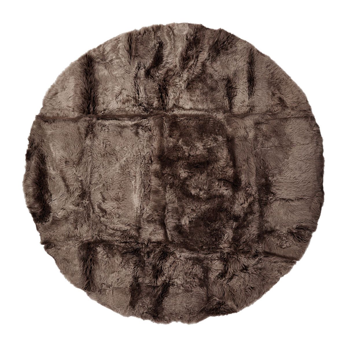 Long Wool Sheepskin Design Rug | D71 in | D98,5 in Walnut / D71 in