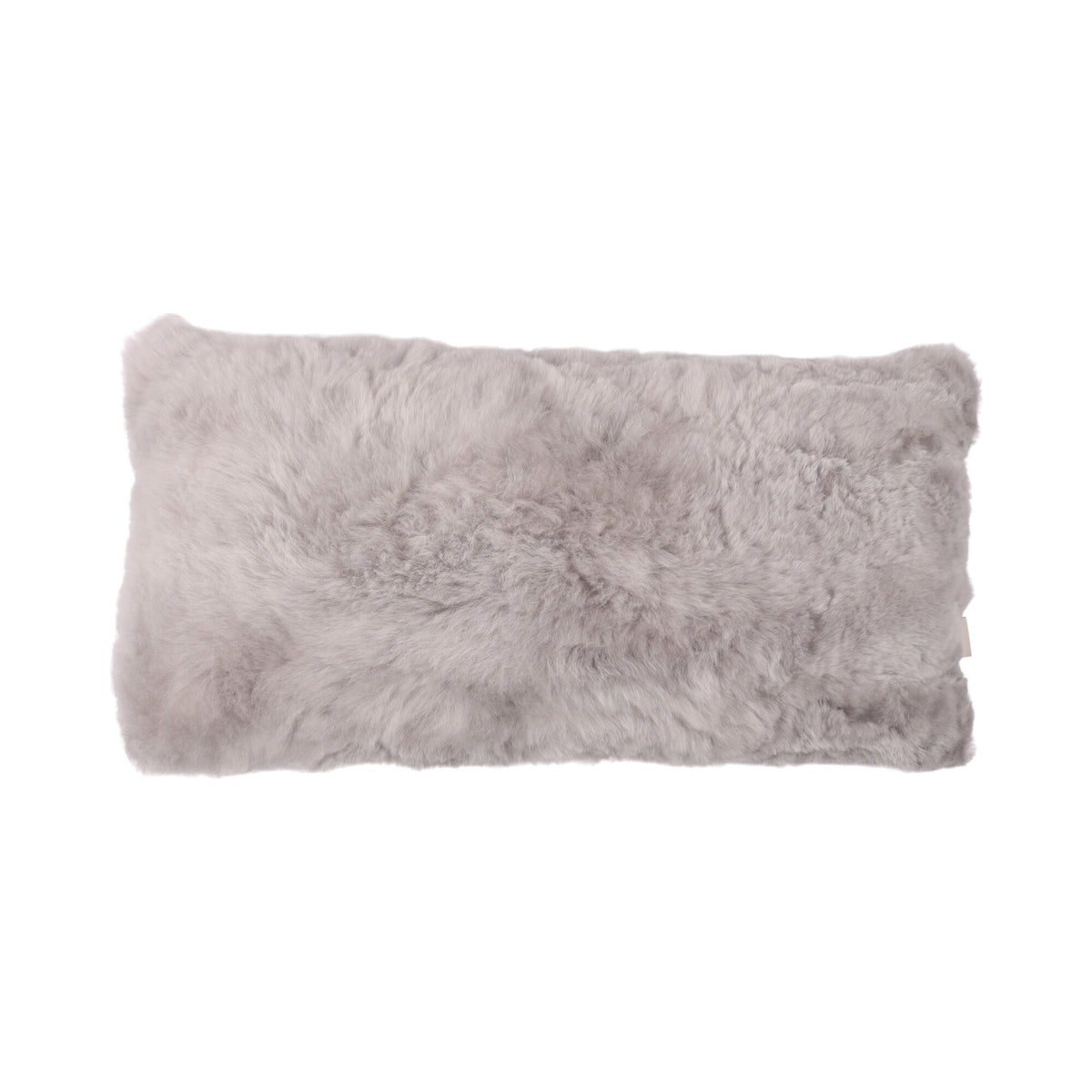 Alpaca Cushion | Doublesided | Short Wool Light Grey / 12x24 in