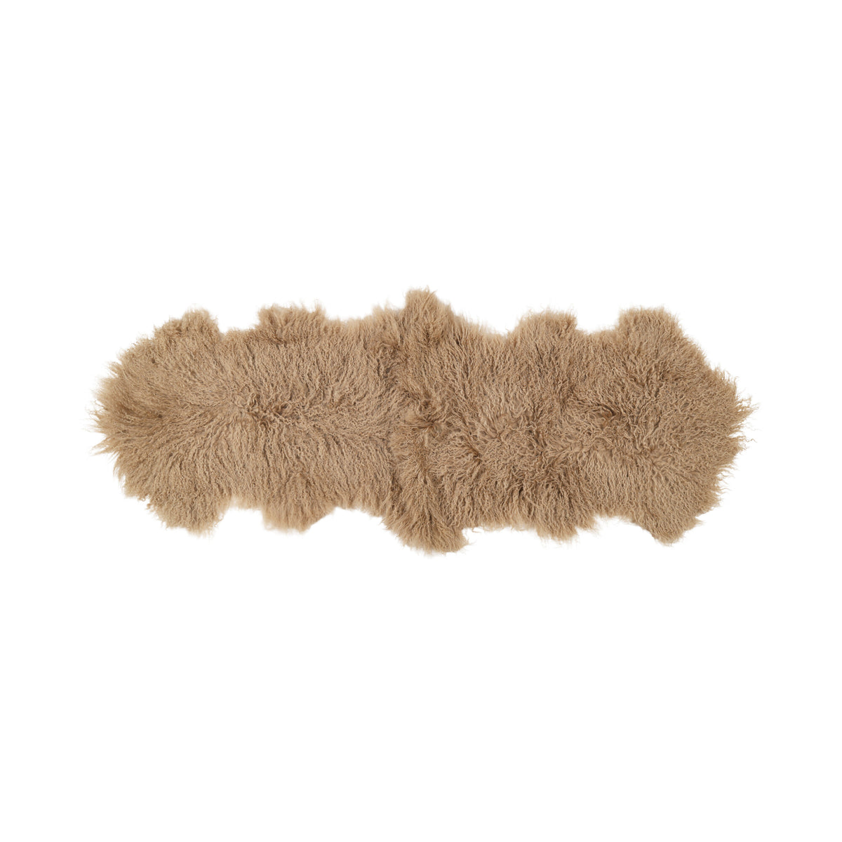 Double Mongolian Sheepskin | 59 x 22 in Warm Sand