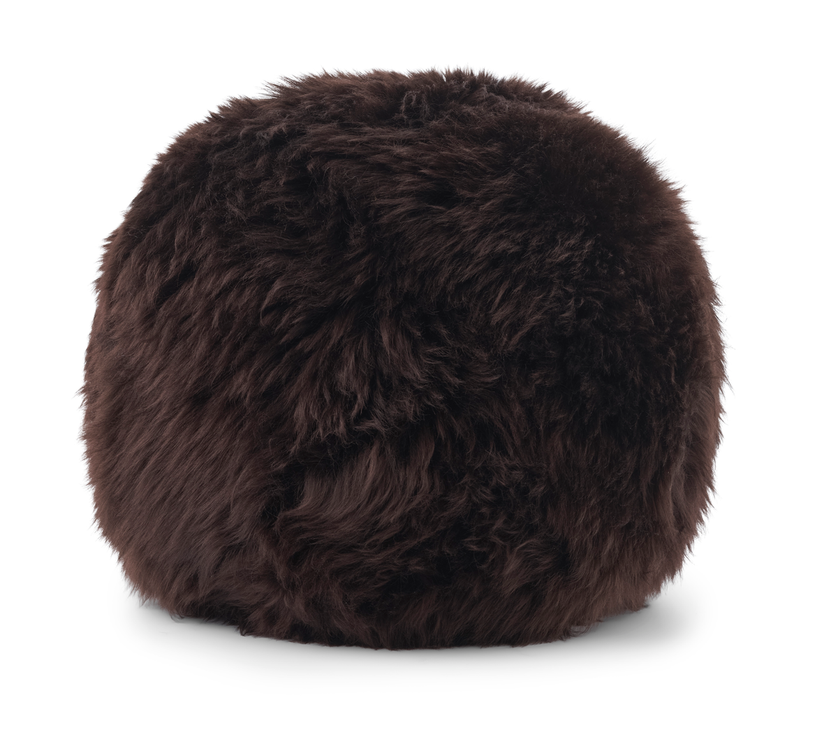 Angelite Cushion | D10 in | D12 in | D14 in | Long Wool Chocolate / D12 in