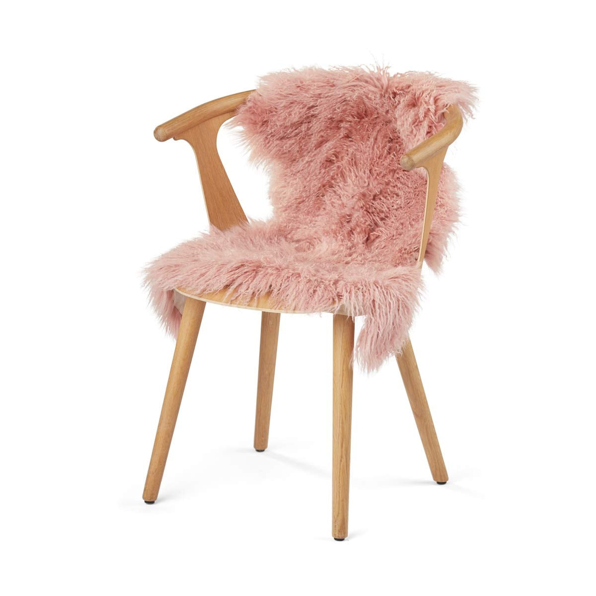 Mongolian Sheepskin | Curly | 33x20 in Lady Pink