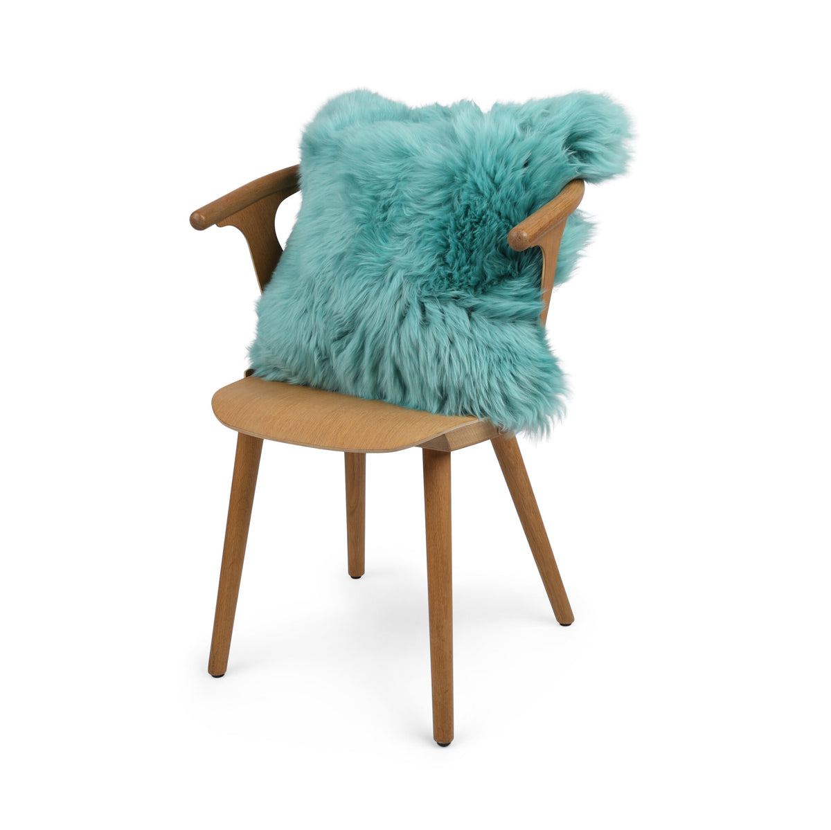 Sheepskin Cushion | Long Wool | New Zealand | Square Turquoise