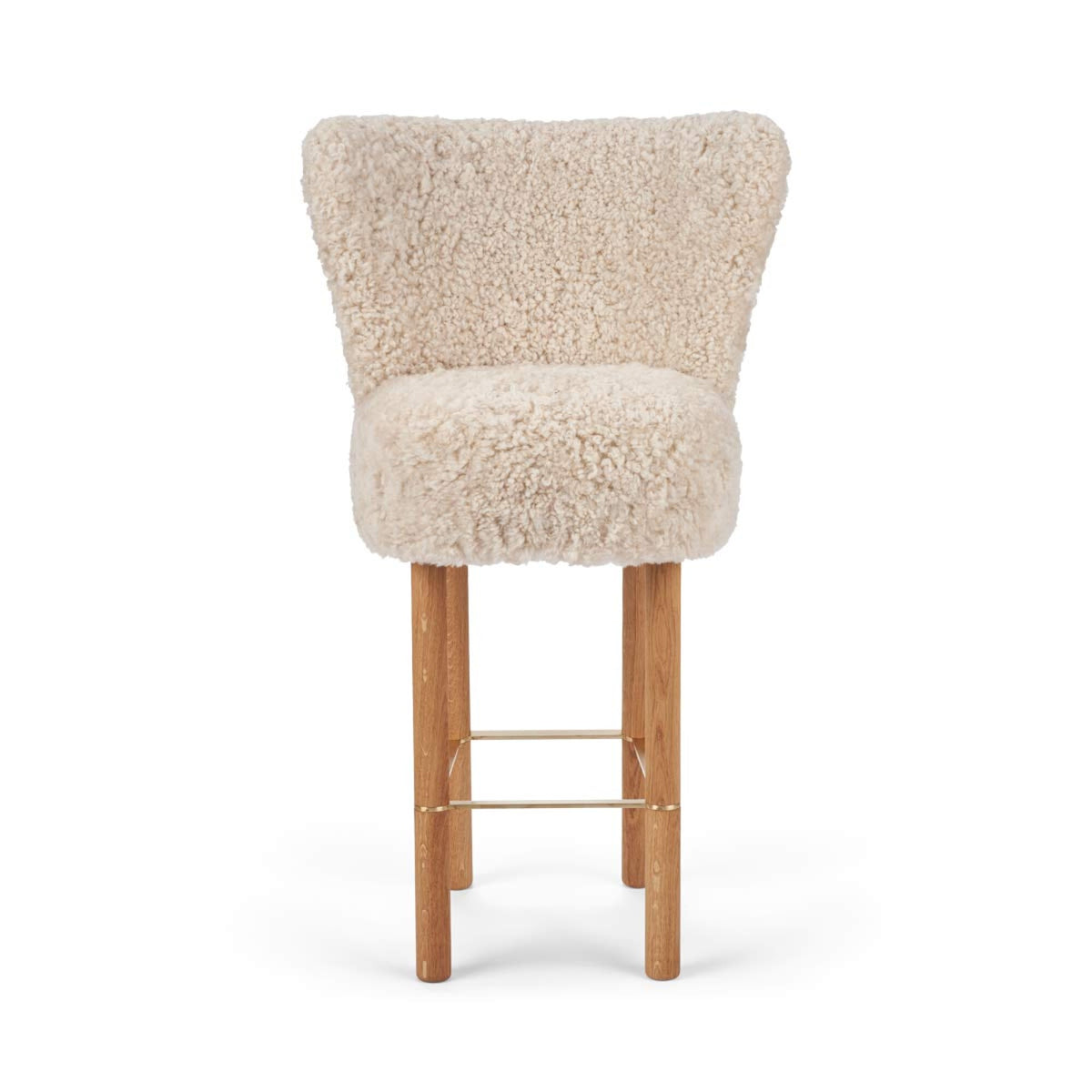 Emilia Bar Stool Pearl / Oak Legs w. Brass Frame