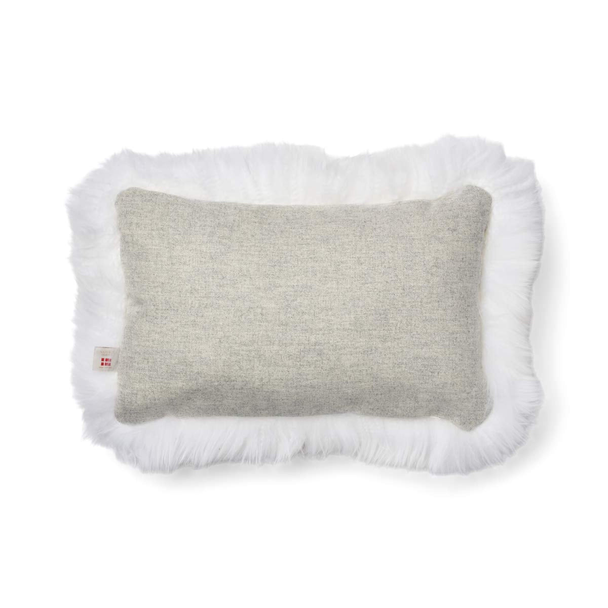 Long-Wool Sheepskin Cushion | 20x20 in | 13x20 in Silver/Ivory / 13x20 in
