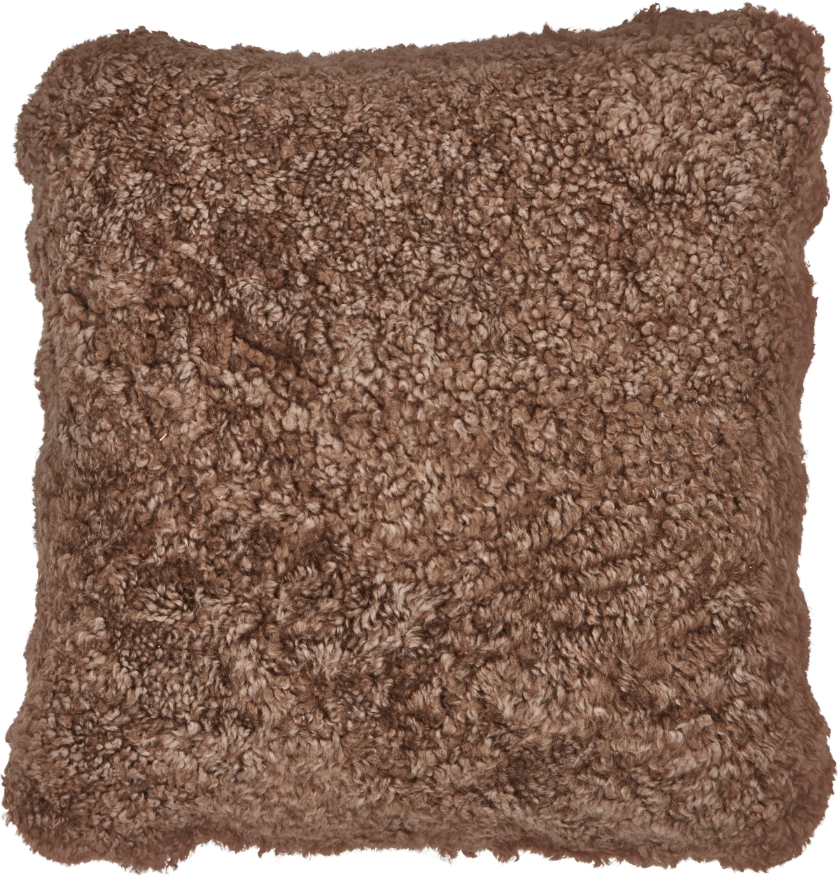 Short-Wool Sheepskin Cushion | Doublesided | 16x16 in  Taupe