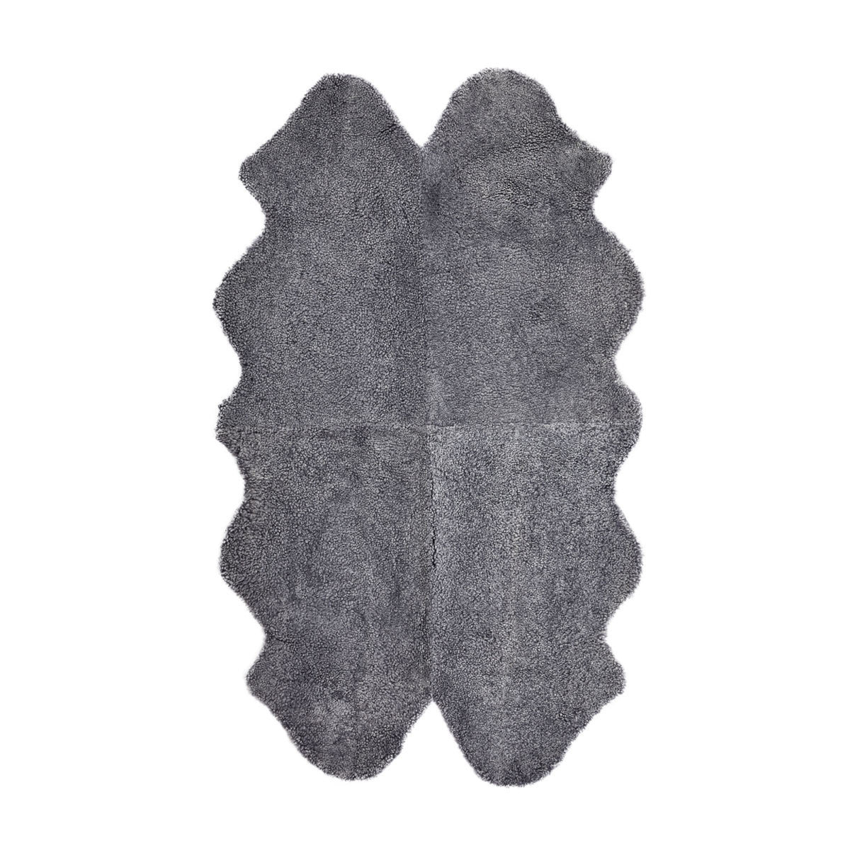 New Zealand Sheepskin | Short Curly Wool | Rug 71x43 in Light Grey Snow Top