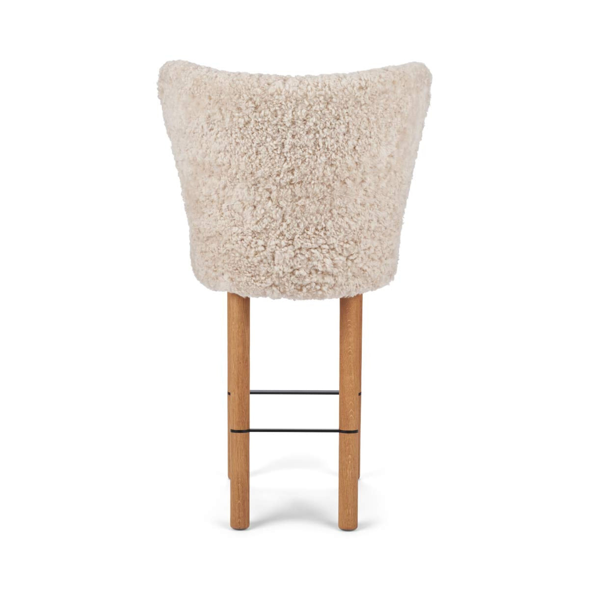 Emilia Bar Stool Pearl / Oak Legs w. Black Steel Frame