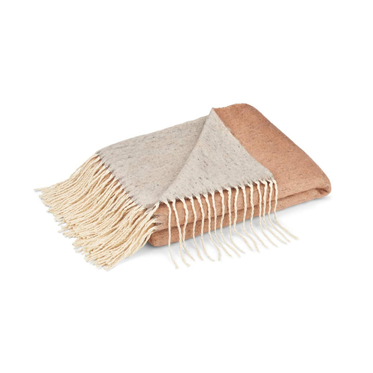 Throw of Mohair Double Face | 51x67 in Rust/Grey
