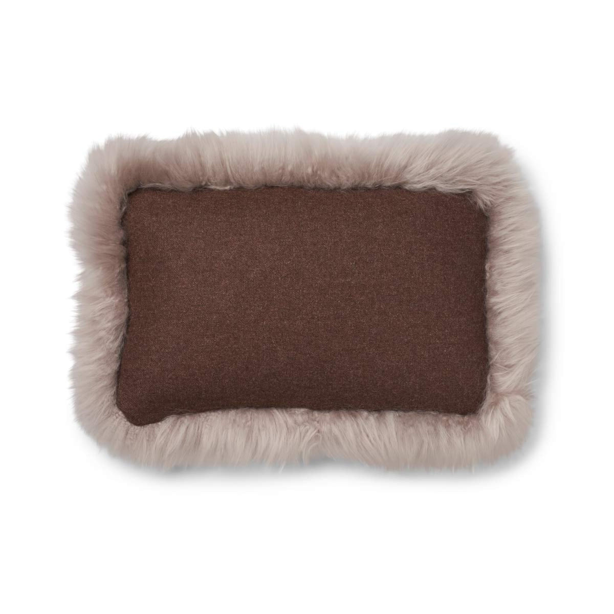 Wool Cushion | LW trim | 20x20 in | 13x20 in Brown/Dove / 13x20 in