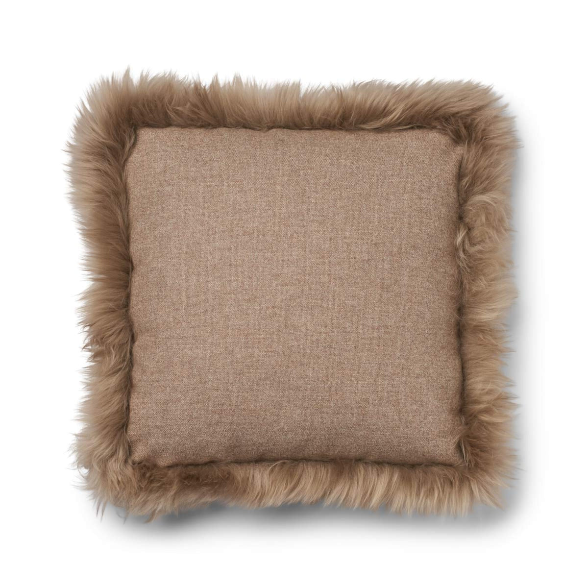 Wool Cushion | LW trim | 20x20 in | 13x20 in Beige/Taupe / 20x20 in