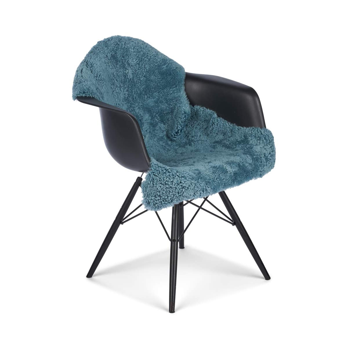 New Zealand Sheepskin | Short Curly Wool | Rug 35 in Smoke Blue