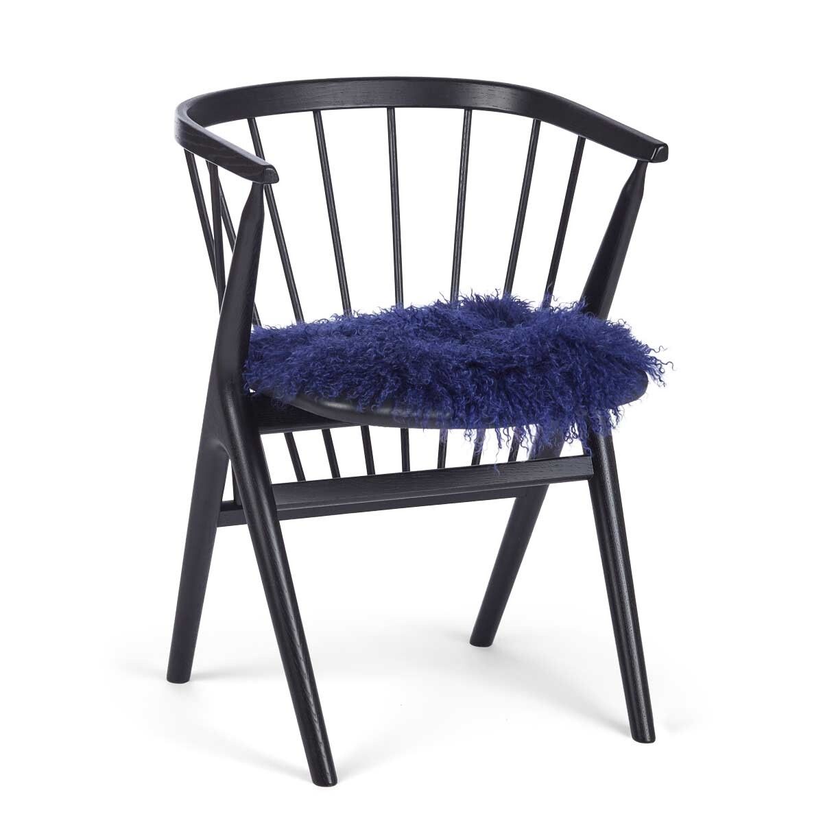 Curly Sheepskin Seat Cover Navy Blue