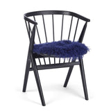 Curly Sheepskin Seat Cover Navy Blue