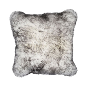 Sheepskin Cushion | Long Wool | New Zealand | Square Black Tip