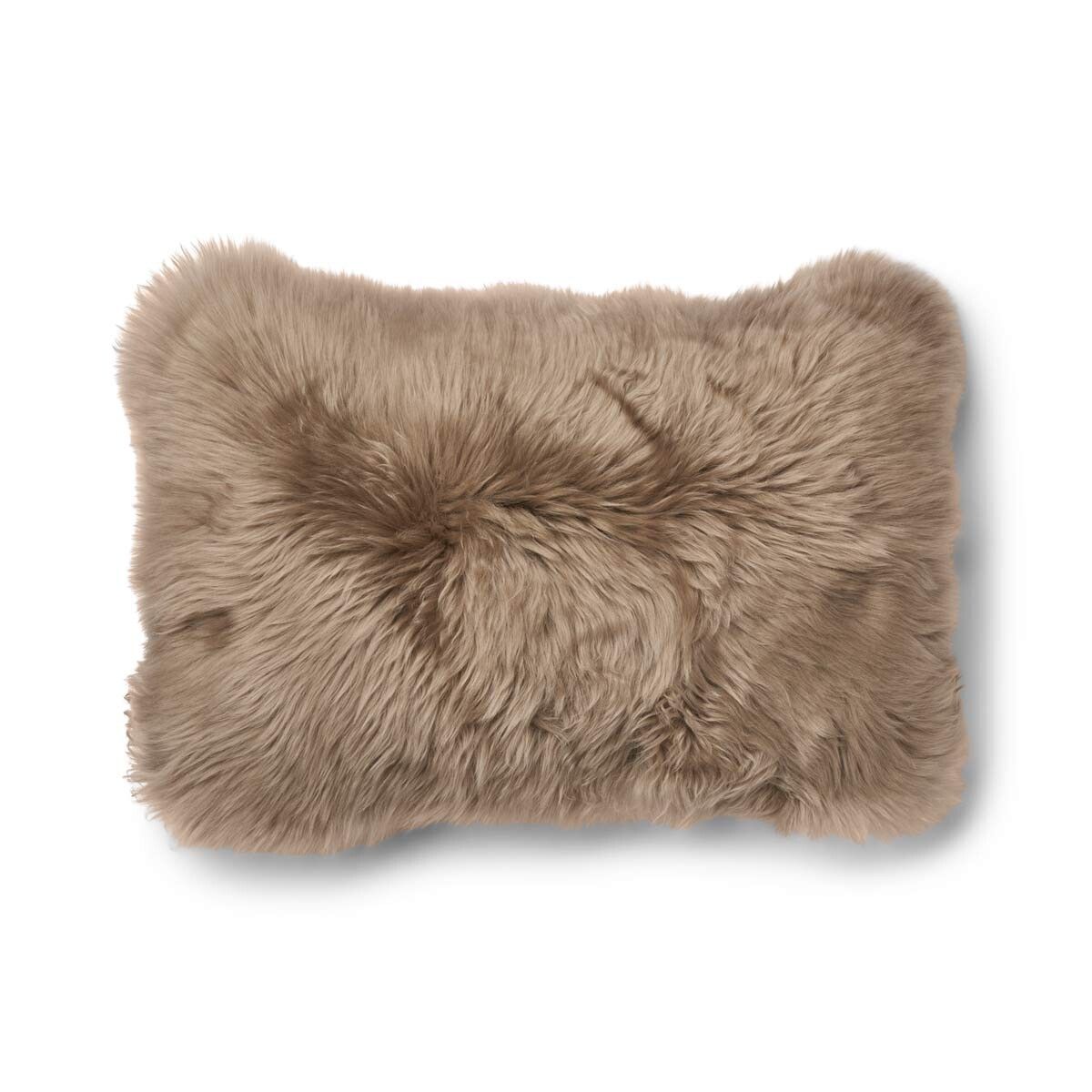 Long-Wool Sheepskin Cushion | 20x20 in | 13x20 in Beige/Taupe