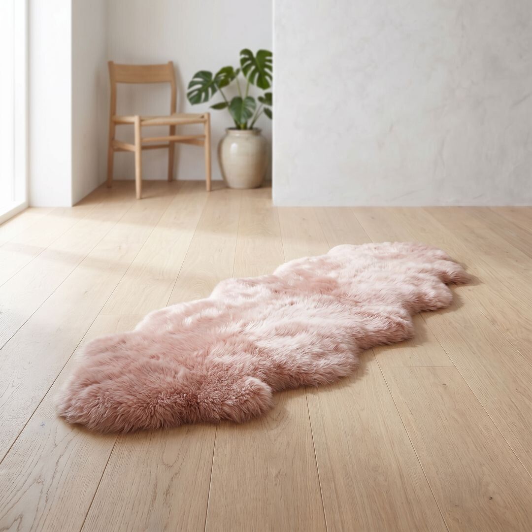 Merino Double Sheepskin | Long Wool | 67x24 in Rosa