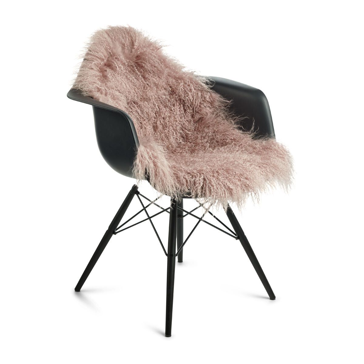 Curly Sheepskin | Tibetan | 33x20 in Rosa