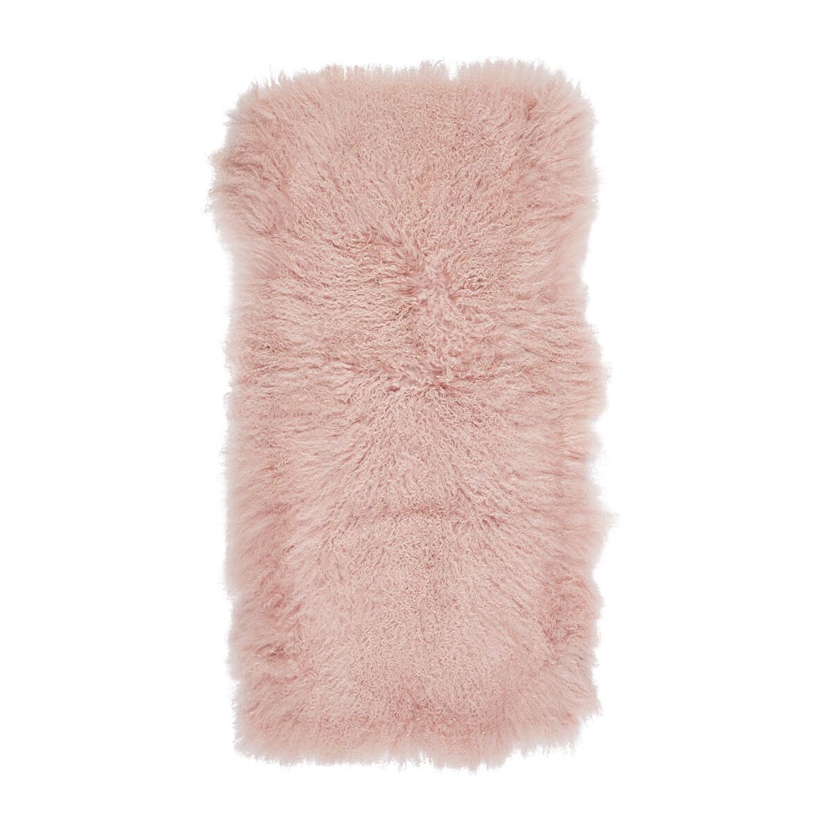 Plaid of Curly Sheepskin | 24x47 in Rosa