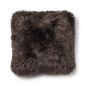Long-Wool Sheepskin Cushion | 52x52 cm Brown/Walnut