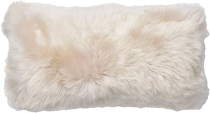 Long-Wool Sheepskin Cushion | Doublesided | New Zealand | 10x20 in Linen