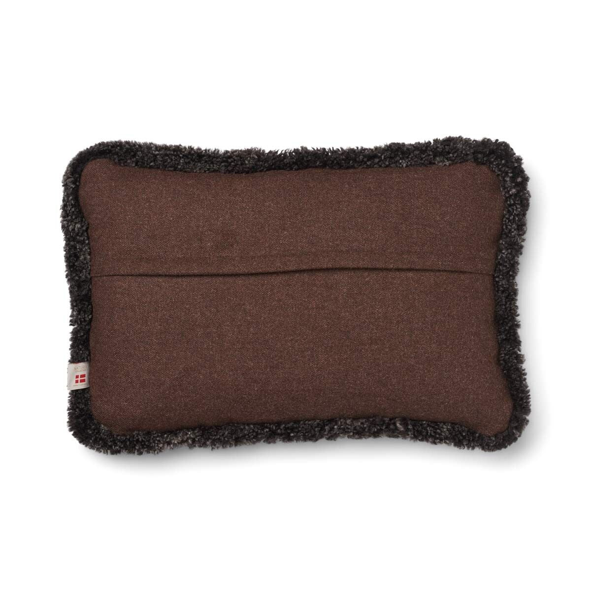 Short-Wool Sheepskin Cushion | SW trim | 20x20 in | 13x20 in Brown/Cappuccino